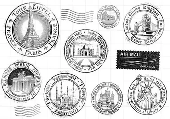 Пощенски Печат Прозрачни Прозрачни Печати 