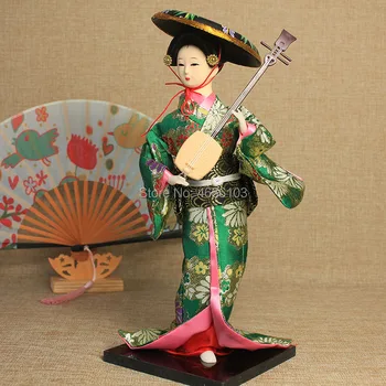 Японската Чудесна Игра Guqin Кимоно кукли Кавайные Фигурки Гейша кукли с красиви кимона Ново декорация на дома, подарък за рожден ден