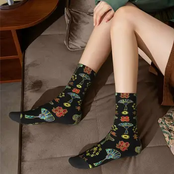 Цветни Щастливи Китайски Символи Модел За Възрастни Чорапи Унисекс чорапи, мъжки Чорапи, дамски Чорапи