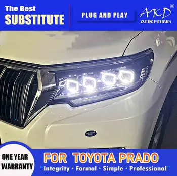 AKD Фар за Toyota Prado LC200 Led Светлини 2017-2021 Фарове Prado DRL мигач Светлини Очите на Ангел Обектива на Проектора