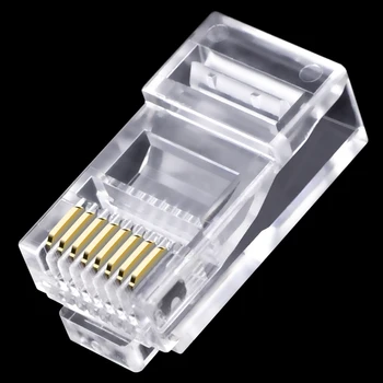 Cncob извити шрапнел, мрежов конектор cat5e компютърен кабел конектор съединители rj-45 8p8c обжимная кристален корона мед чип, 30 бр.